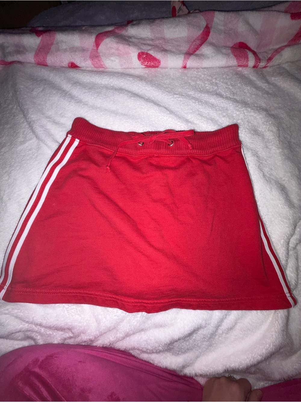 New York Laundry Red Mini Skirt with White Side Stripes